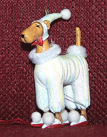 Airedale in PJs ornament