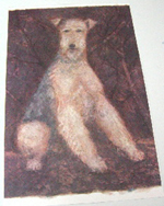 Susan Olsen print of seated Airedale